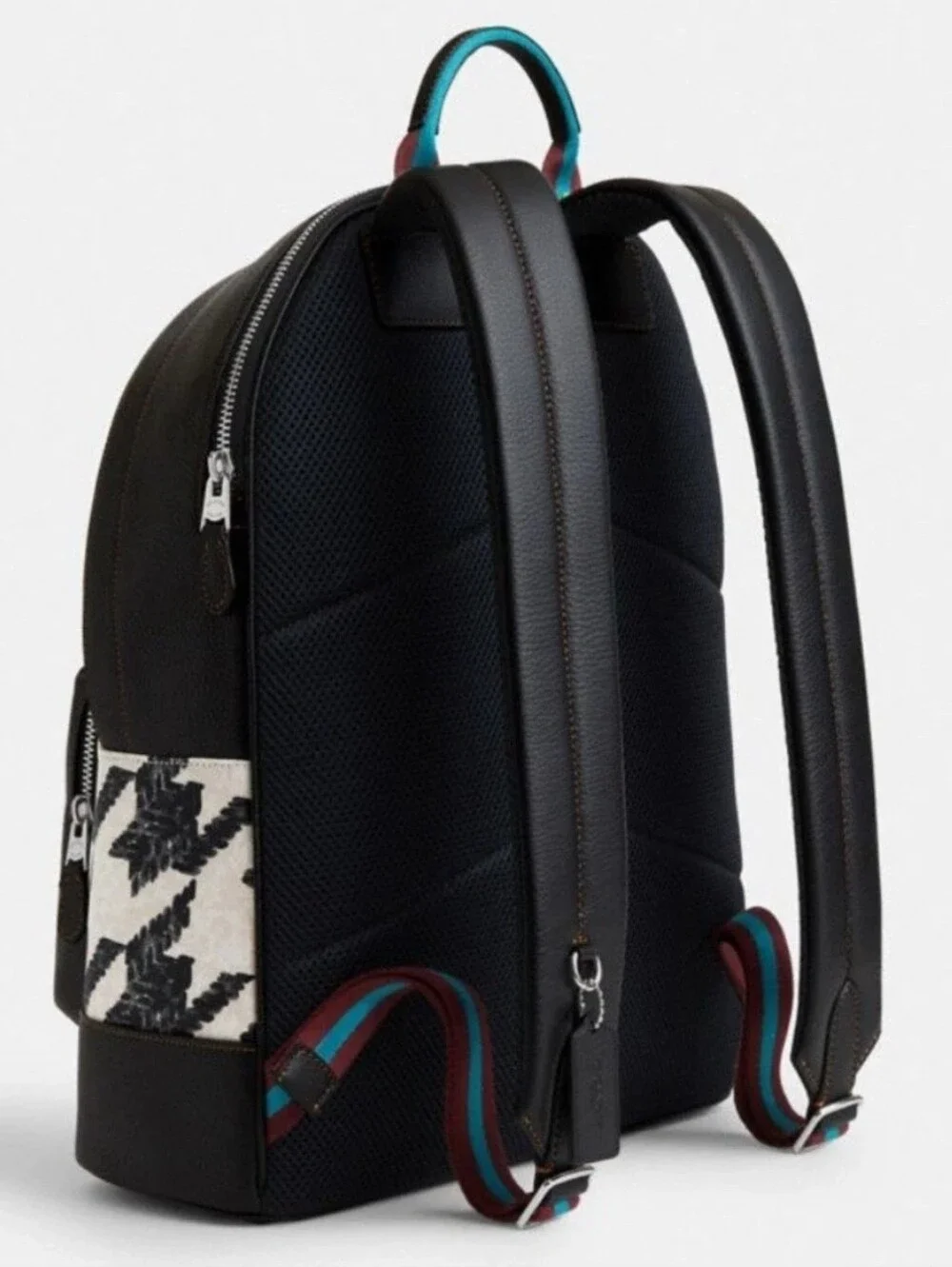 Coach West Houndstooth Print Backpack w/ Leather Trim CJ514 (Retail $550)